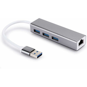 Generic Adapter USB na RJ45, Ethernet USB ključ, 3.0 HUB adapter USB na RJ45, primeren za bliskovne pogone, tipkovnice, miške, kamere, tiskalnike, trde diske, (21127329)