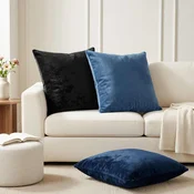 vidaXL Prevleka za blazino 2 kos HEERLEN Temno modra 80 x 80 cm Flanel
