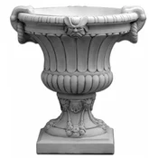 Casa Padrino baroque garden decorative flower pot gray 84 x 80 x H. 90 cm - Plant pot in baroque style - Baroque garden decoration - Baroque terrace decoration - Baroque decoration accessories