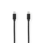 Nedis Mini DisplayPort kabel | DisplayPort 1.4 | Mini DisplayPort Hane | Mini DisplayPort Hane | 48 Gbps | ponikljana | 2,00 m | Okrogla | PVC | Svart | pretisni omot