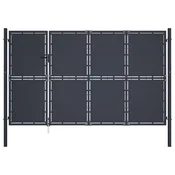 Vidaxl Vrtna vrata iz jekla 350x175 cm antracitna