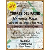 Updated Torres del Paine National Park Complete Topographic Map Atlas 1: 50000 (1cm = 500m): Travel without a Guide in Chile Patagonia. Trekking, Hiki