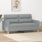 VIDAXL dvosjed od tkanine (140cm), svjetlosivi