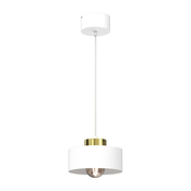 Luster na sajli MARTI 1xE27/15W/230V bela/zlatna