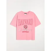 Sinsay - Pamučna majica The Harvard Crimson - roze