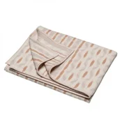 Odeja Jade 150 x 200cm  iz organskega bombaža Ikat - peščena