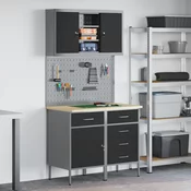 Set radnih ormarića s ladicama s policom s pohranom 5 pcs Crna
