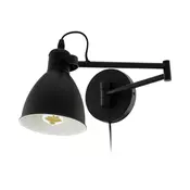 EGLO 97886 | San_Peri Eglo zidna svjetiljka sa prekidacem na kablu 1x E27 crno