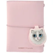 shumee Komplet 2 v 1: zvezek Nimmy New Big-Eye Cute Pets 2.0 + mačje pisalo roza barve