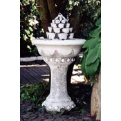 Casa Padrino baroque garden decoration fountain white/gray A� 44 x H. 75 cm - Magnificent baroque garden fountain - Round baroque stone fountain - Baroque garden decoration accessories