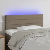 Vidaxl vidaXL Vzglavje postelje z LED zaslonom, sivo-rjavo, 80x5x78/88 cm, blago