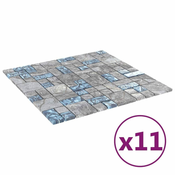 shumee Samolepilne mozaik ploščice 11 kosov sive in modre 30x30 cm
