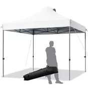 Northix 3x3 m zložljiv gazebo, nepremočljiv, stabilen, zimski šotor za zabave, torba na kolesih, bela