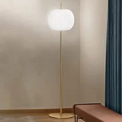 kdln Stojna svetilka Kushi XL, medenina, višina 185 cm, dimmer - Dnevna soba/jedilnica - Dizajn - opalno bela - Kovina