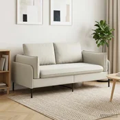 vidaXL Kavč za 2 osebi 2-sedežni Krem 188 x 81 x 89 cm Žamet