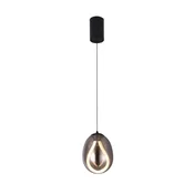 Viokef LED obesna svetilka Melanie, O 16 cm, dimno siva/črna, steklo - Dnevna soba/jedilnica - dimno siva, črna