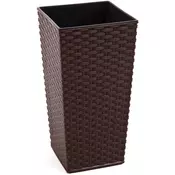 NOHEL GARDEN cvetlični lonec Finezia Rattan, 57 cm, temno rjav