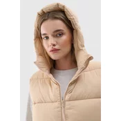 Womens Padded Gilet With Hood 4F Beige 4FWAW24TVJ