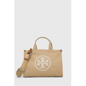 Torba Tory Burch Ella Canvas Small Tote boja: bež, 153381.275