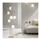 Ondaluce - Podna lampa JEWEL 6xE14/10W/230V 166 cm zlatna/bela