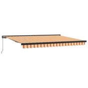 Skrovita tenda Žuta i narancasta 400 × 300 cm Platno i Aluminij