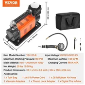 KJB Dvovaljni 12-V kompresor YD-127B za pnevmatike, 150 PSI Dvovaljni 12-V kompresor YD-127B za pnevmatike, 150 PSI/YD-127B
