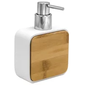 AMARA Dozator za milo, bela - Bela - 100x145x50 mm - Ridder - AMARA - 24 - Bambus; Poliresin - Dozator za milo - Kvadratni - 100 - 145 - 50 - 14