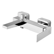 LATUS Stenska kopalniška mešalna pipa, krom - Chrome - Sapho - LATUS - 72 - Medeninasti - Vzvod - Kvadratni - Tlak - 255 - 35 - 175 - 14