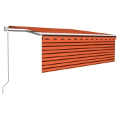 Automatska tenda roleta i senzor LED 4,5 x 3 m narancasto-smeda