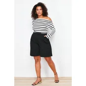 Trendyol Curve Black Pleat Detailed Shorts & Bermuda