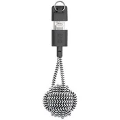 NATIVE UNION - Key Cable Apple Lightning 16cm, Zebra (KEY-KV-L-ZEB)