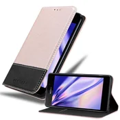 Cadorabo Cadorabo Case, združljiv s Sonyjem v rose Gold Black - zaščitni pokrov z magnetnim zapiranjem, stoječo funkcijo in režo za kartico, (20586751)