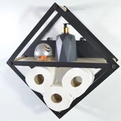 Hanah Home držac toalet papira Wchold 002, crni / prirodno drvo