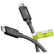 Goobay USB-C na USB-C 240W USB4 80Gbit/s 1,2m črn napajalni podatkovni kabel