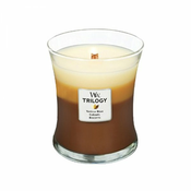 Woodwick dišeča sveča Trilogy, sladica v kavarni, 275 g