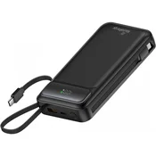 MediaRange Powerbank 20.000 mAh z integriranimi kabli in LCD, USB-C PD in Quick Charge