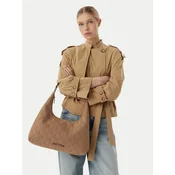 Calvin Klein Ročna torba Emblem Jacquard LV04F3635G Rjava