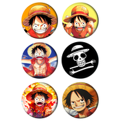 Set bedževa Anime One piece, 37 mm, 6 kom
