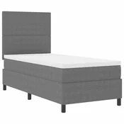 Vidaxl LED Box Spring Postelja Svetlo siva in bela. 90 x 190 cm