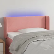 LED uzglavlje ružicasto 103x16x78/88 cm baršunasto
