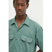 Košulja Dickies za muškarce, boja: zelena, regular, s klasicnim ovratnikom