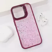 Maska Crystal Dots za iPhone 16 bordo