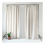 Bela lanena zavesa z zankami Linen Tales Night Time, 250 x 140 cm