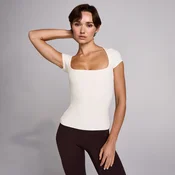 MP ženska majica s kratkimi rokavi SculptForm s kvadratnim izrezom - pearl - XL