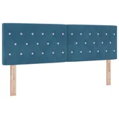 Vidaxl Vzglavje Temno modra 144 cm Žamet