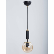 Žuta /crna viseca svjetiljka sa staklenim sjenilom o 15 cm Hector – Squid Lighting