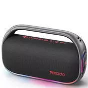 Bluetooth zvočnik Yesido YSW31 Bluetooth 5.0, z RGB osvetlitvijo, 80W, 8000mAh in IPX5 vodoodpornostjo - črn