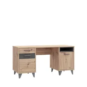 Carryhome PISALNA MIZA leseni material barve hrasta, temno siva
