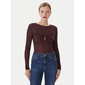 Elisabetta Franchi Bodi BO-016-57E2-V390 Bordo rdeča Slim Fit