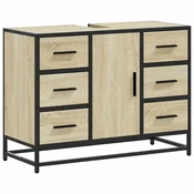 Vidaxl Kopalniška omarica za umivalnik sonoma hrast 80x33x60cm inž les